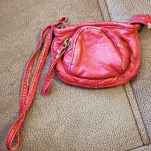 Maurices bright pink coin purse with wristlet strap